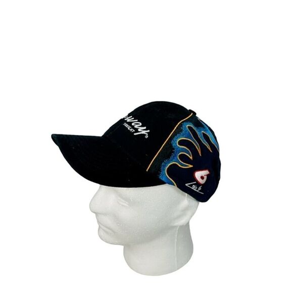 Conway Freight Hat Cap Strap Back Adjustable men Colin Braun 6 Black Blue Flames - Picture 2 of 10